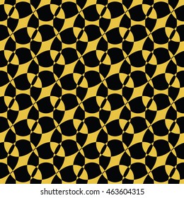 Abstract seamless pattern of black and yellow gold color for wallpapers and background.