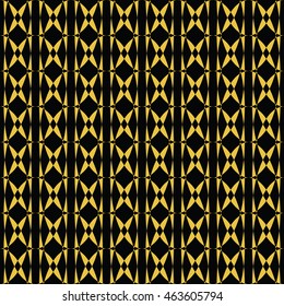 Abstract seamless pattern of black and yellow gold color for wallpapers and background.