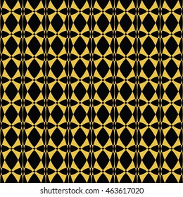 Abstract seamless pattern of black and yellow gold color for wallpapers and background.