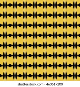 Abstract seamless pattern of black and yellow gold color for wallpapers and background.