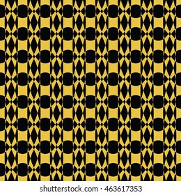Abstract seamless pattern of black and yellow gold color for wallpapers and background.