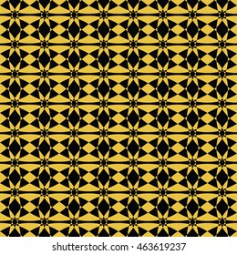 Abstract seamless pattern of black and yellow gold color for wallpapers and background.