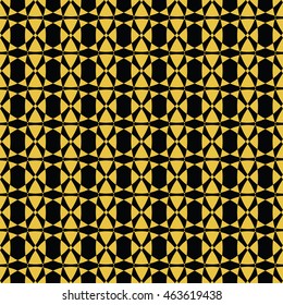 Abstract seamless pattern of black and yellow gold color for wallpapers and background.