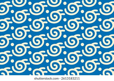  Abstract seamless pattern with blue background. Abstract hand drawn spiral seamless pattern for decoration. Cute abstract pattern.