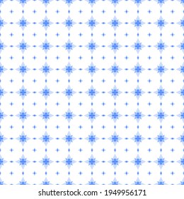 Abstract Seamless Pattern Blue Doodle Geometric Figures Background Vector