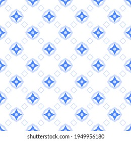 Abstract Seamless Pattern Blue Doodle Geometric Figures Background Vector