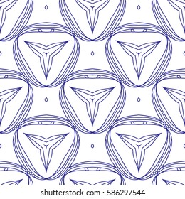 Abstract seamless pattern with blue geometric shapes for manufacturing, fashion, designs, fabric, textile, wrap gifts, wrapping paper, scrapbook, clothes, furniture, interior