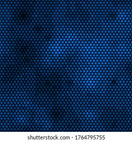 Abstract seamless pattern with blue gradient colored circles on black. Template design for invitation, poster, card, flyer, banner, textile, fabric
