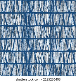 Abstract seamless pattern in blue and gray. Vector shibori spotty seamless print. Organic hipster watercolor background. Tie dye tile. Geometric japanese pattern. Hand drawn random linear design