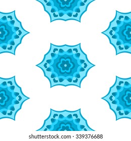 Abstract seamless pattern in blue on white background