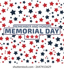 Abstract seamless pattern of blue and red stars on white background. America memorial day background