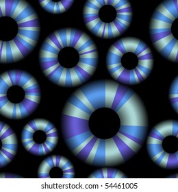 Abstract seamless pattern with blue rings