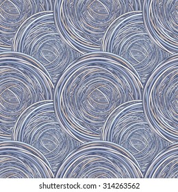 Abstract Seamless Pattern. Blue  tangled clew. Vector Illustration. EPS 10