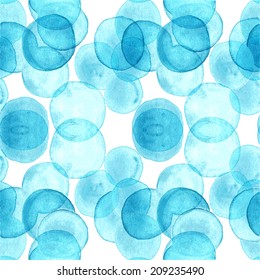 Abstract Seamless Pattern With Blue Watercolor Spots. Abstract Water Texture. Water Background. Vector Illustration.