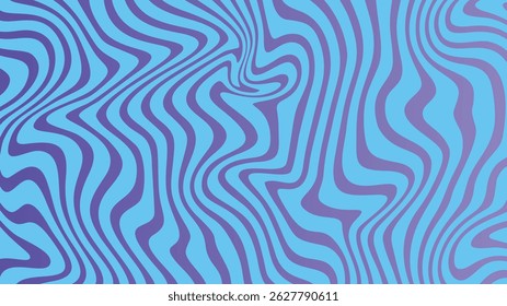Abstract seamless pattern with blue waves and lines offers a vibrant vector illustration of geometric wave design on a colorful backdrop