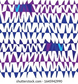 Abstract seamless pattern of blue and white waves. Pattern in the form of a zigzag. Modern Vector Background.