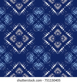 Abstract seamless pattern of blue and white shades