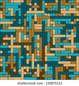 Abstract seamless pattern with blue-brown grid. Pattern can be used as wallpaper, web page background, textile design etc