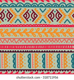abstract seamless pattern in boho style, vector illustration