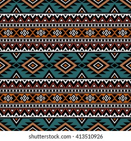 Abstract seamless pattern in boho style. Vector wallpaper with ethnic aztec ornament. Aztec pattern. Folk print template for fabric, paper, post cards, wrapping, t-shirts, etc.