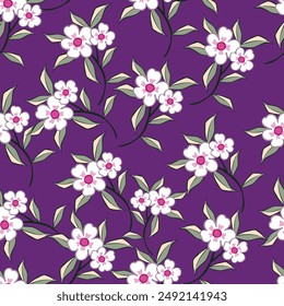 Abstract seamless pattern bouquets of wildflowers and herbs. Beautiful print for your decor and textile design