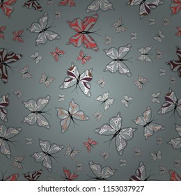Abstract seamless pattern for boys, girls, clothes, wallpaper. Endless. Seamless pattern with butterflies. Vector illustration. Sketch, doodle, scribble.