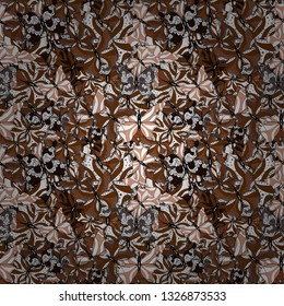Abstract seamless pattern for boys, girls, clothes, wallpaper. Fantasy cute illustration. Of watercolor butterflies on white, brown and black background. Vector illustration.