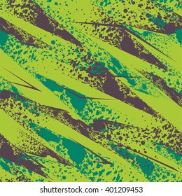 Patrón abstracto sin fisuras para niños y niñas. Fondo geométrico con un triángulo agudo de flecha abajo en el movimiento. Papel pintado moderno. El caos cepilla la pintura.