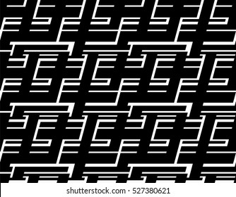 Abstract seamless pattern for boys, girls, sport, fashion clothes. Chaotic repeated backdrop with lines. Geometric background. teenagers wallpaper in black and white colors. Original creative design