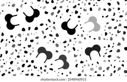 Abstract seamless pattern with bra symbols. Creative leopard backdrop. Vector illustration on white background