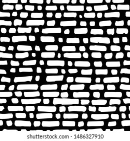 Abstract Seamless Pattern. Brick wall texture. Hand drawn with a brush. 