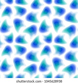 Abstract seamless pattern of bright blue blend elements on white background