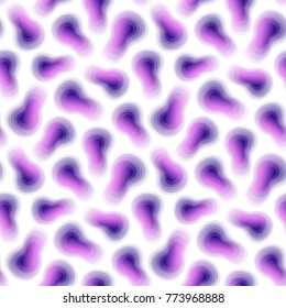 Abstract seamless pattern of bright purple blend elements on white background
