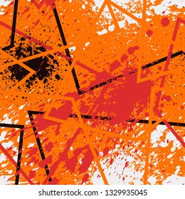 Abstract seamless pattern with broken lines and color spots. For your fabric design