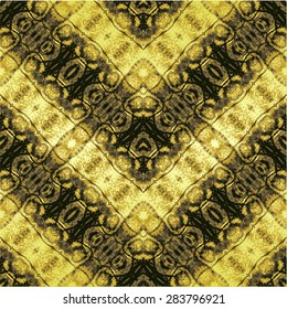 Abstract seamless pattern with brown and gold stripes resembling reptile skin