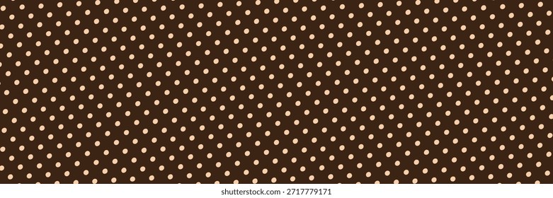 Abstract seamless pattern with brown polka dots on dark brown background. brown dots on dark brown background. background pattern coffee