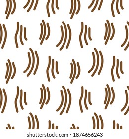 Abstract seamless pattern of brown stripes on a white background, vector illustration