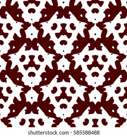 Abstract seamless pattern with brown and white ornaments in vintage style for manufacturing, fashion, designs, fabric, textile, wrap gifts, wrapping paper, scrapbook, clothes, furniture, interior