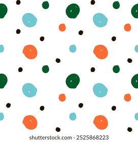 Abstract Seamless Pattern Brush Dots And Circles Vector Illustration