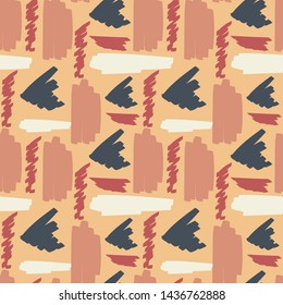 Abstract Seamless pattern with brush strokes. Perfect for wallpaper, wrapping paper, scrapbook, textile and other design. 