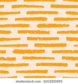 Abstract seamless pattern with brush strokes, hand-drawn lines. Endless texture design with scribble streaks, hatches in modern style. Printable repeating print for textile. Flat vector illustration