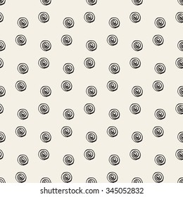 Abstract seamless pattern with brush strokes, design element. Circles texture. Can be used for invitations, greeting cards, scrapbooking, print, gift wrap, manufacturing. Grunge background