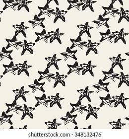 Abstract seamless pattern with brush strokes, design element. Stars texture. Can be used for invitations, greeting cards, scrapbooking, print, gift wrap, manufacturing. Grunge background