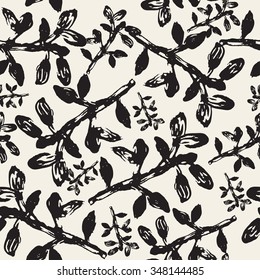 Abstract seamless pattern with brush strokes, design element. Leaf texture. Can be used for invitations, greeting cards, scrapbooking, print, gift wrap, manufacturing. Grunge background