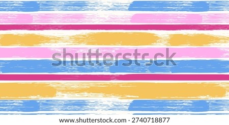 Abstract seamless pattern of brush-drawn stripes. Hand-drawn graphic print. Modern creative geometric background. Contemporary art. Vector.