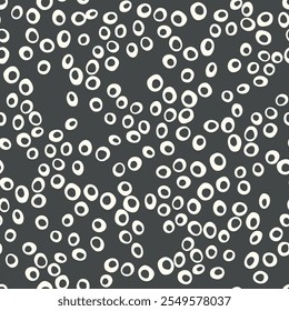 Abstract seamless pattern with bubbles and circles. Cute vector background. Hand drawn simple water texture illustration