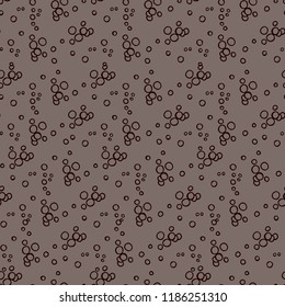 Abstract seamless pattern. Bubbles, mugs, background one color. Vector illustration.