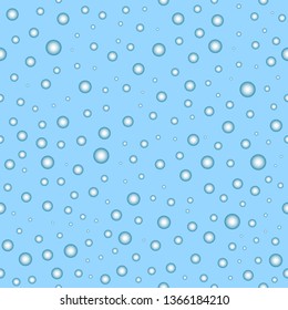 Abstract seamless pattern with bubbles on blue background. Pattern can be used for textile, website background, book cover, packing. Vector illustration