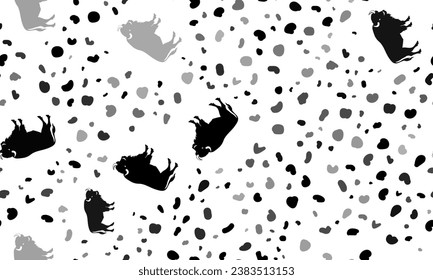 Resumen de un patrón sin fisuras con símbolos de búfalo. Fondo creativo de leopardo. Ilustración del vector sobre fondo blanco