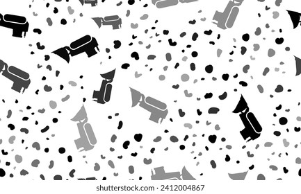 Abstract seamless pattern with bulldozer symbols. Creative leopard backdrop. Vector illustration on white background